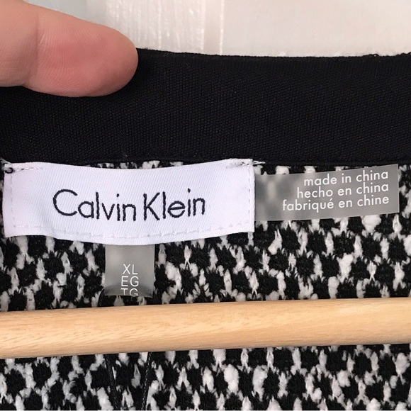 Calvin Klein Sweater Blouse with Faux Dress Shirt Trim NWT - Picture 4 of 7